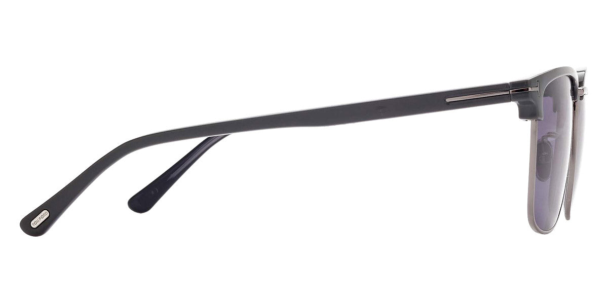 Tom Ford® FT0997-H Hudson-02 FT0997-H Hudson-02 51V 55 - 51V - Shiny Light Ruthenium, t" Logo / Blue Lenses" Sunglasses