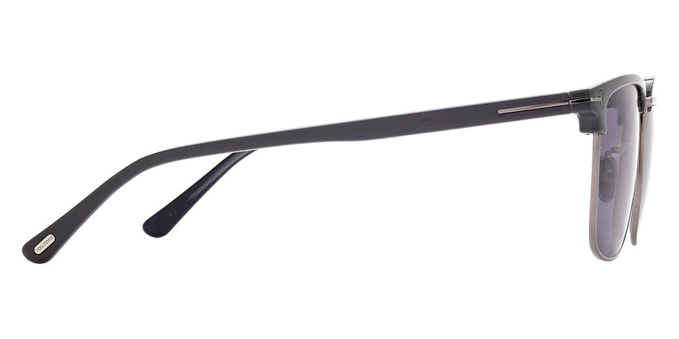 Tom Ford® FT0997-H Hudson-02 FT0997-H Hudson-02 51V 55 - 51V - Shiny Light Ruthenium, t" Logo / Blue Lenses" Sunglasses