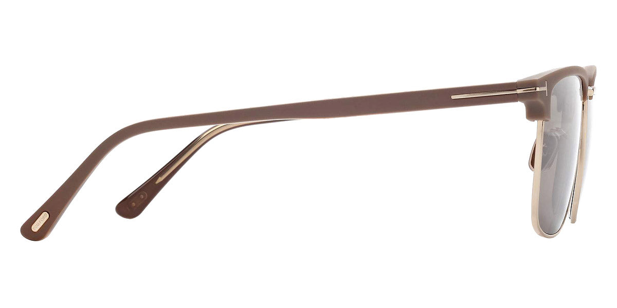 Tom Ford® FT0997-H Hudson-02 FT0997-H Hudson-02 52L 55 - 52L - Shiny Pale Gold, t" Logo / Roviex With Gunmetal Flash Lenses" Sunglasses