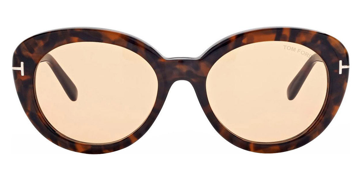 Tom Ford® FT1009 Lily-02 FT1009 Lily-02 52E 55 - 52E - Shiny Dark Havana, t" Logo / Photochromic Peach Lenses" Sunglasses
