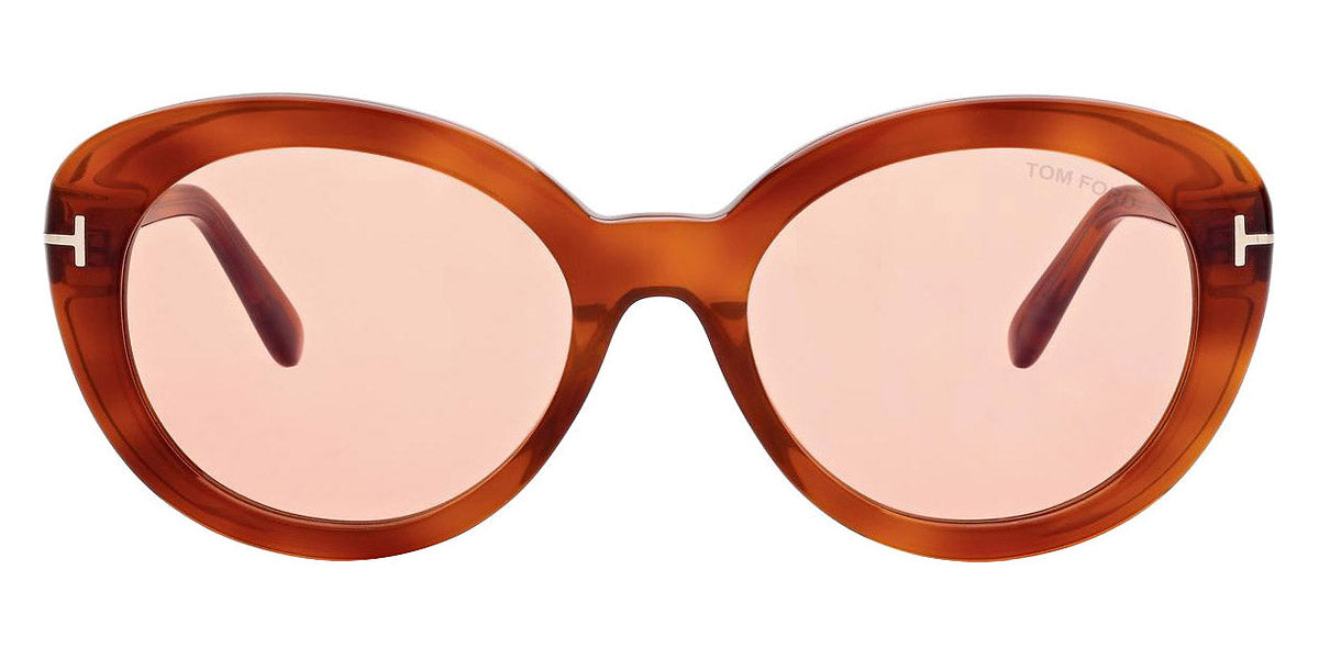 Tom Ford® FT1009 Lily-02 FT1009 Lily-02 53Y 55 - 53Y - Shiny Blonde Havana, t" Logo / Photochromic Pink Lenses" Sunglasses