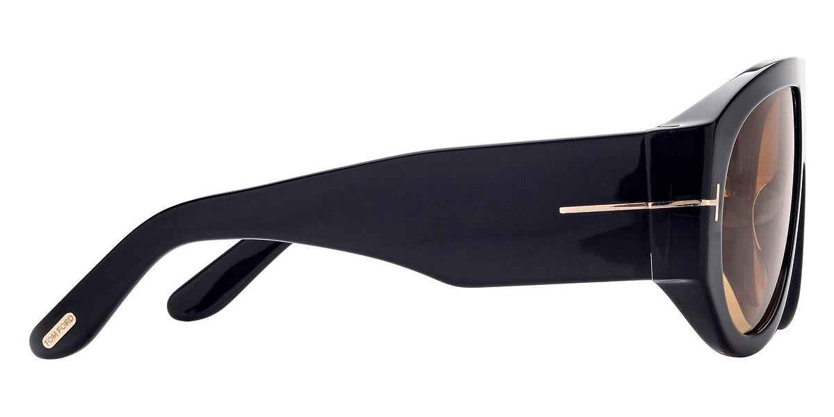 Tom Ford® FT1044 Bronson FT1044 Bronson 01E 60 - 01E - Shiny Black, t" Logo / Yellow Lenses" Sunglasses