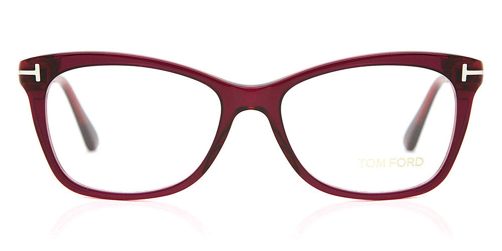 Tom Ford® FT5353 FT5353 075 52 - 075 - Shiny Transparent Fuchsia, Shiny Brushed Light Ruthenium Eyeglasses