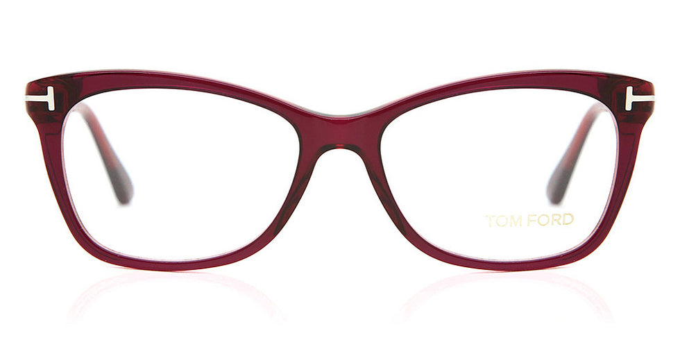 Tom Ford® FT5353 FT5353 075 52 - 075 - Shiny Transparent Fuchsia, Shiny Brushed Light Ruthenium Eyeglasses