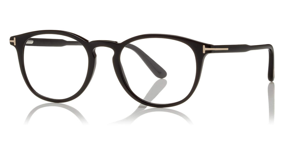 Tom Ford® FT5401 FT5401 001 51 - 001 - Shiny Black, Shiny Rose Gold t" Logo" Eyeglasses