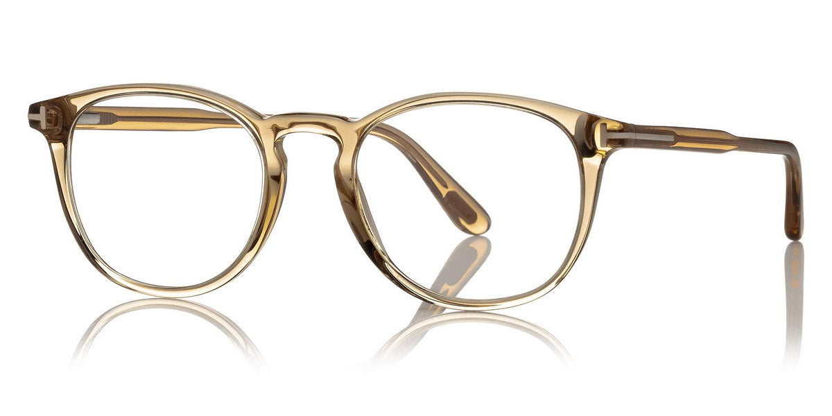 Tom Ford® FT5401 FT5401 045 51 - 045 - Shiny Transparent Champagne, Shiny Rose Gold t" Logo" Eyeglasses
