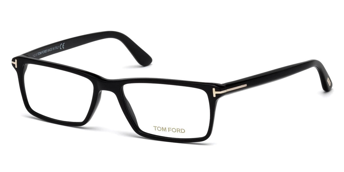Tom Ford® FT5408 FT5408 001 56 - 001 - Shiny Black, Shiny Rose Gold t" Logo" Eyeglasses