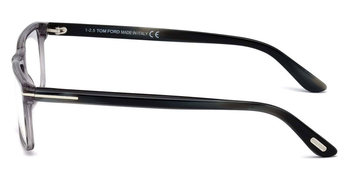 Tom Ford® FT5408 FT5408 020 56 - 020 - Transp. Grey, Grey Horn Effect Temples, Shiny Palladium t" Logo" Eyeglasses