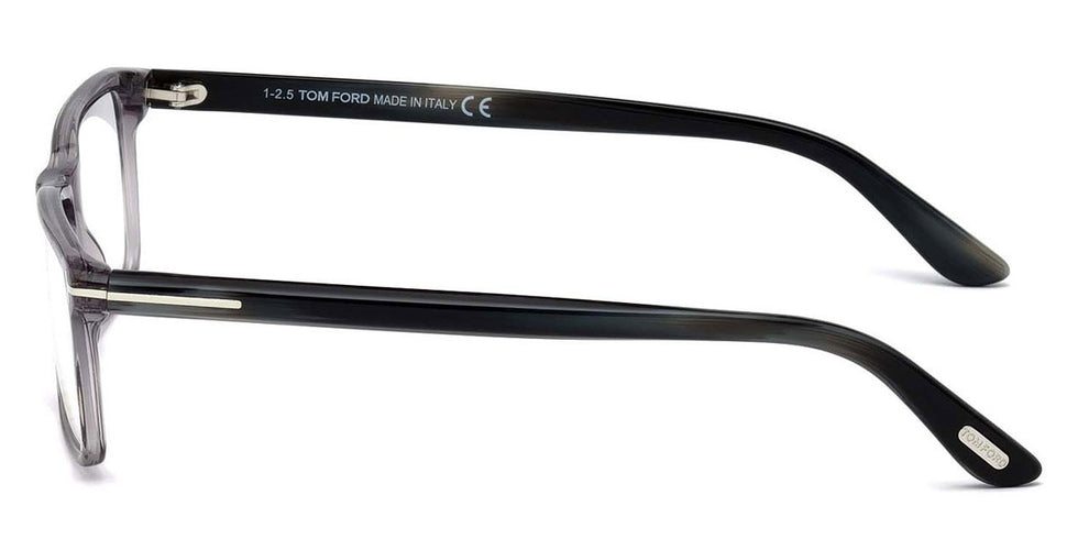 Tom Ford® FT5408 FT5408 020 56 - 020 - Transp. Grey, Grey Horn Effect Temples, Shiny Palladium t" Logo" Eyeglasses