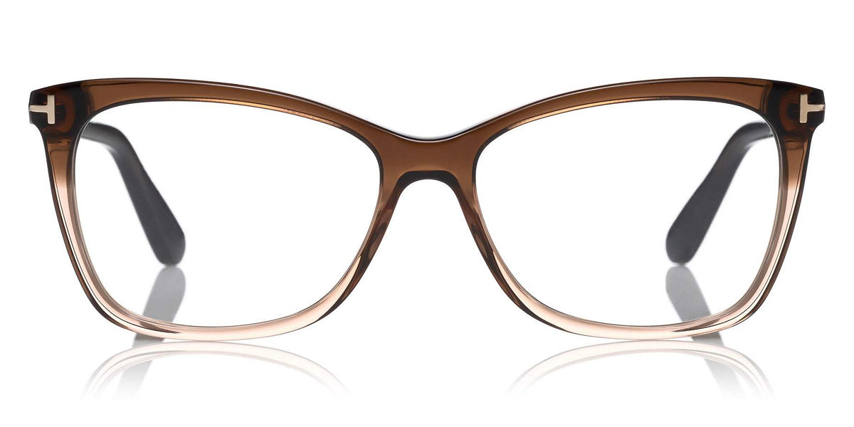 Tom Ford® FT5514 FT5514 050 54 - 050 - Grad. Transp. Dark-To-Light Brown Front, Transp. Dark Brown Temples Eyeglasses