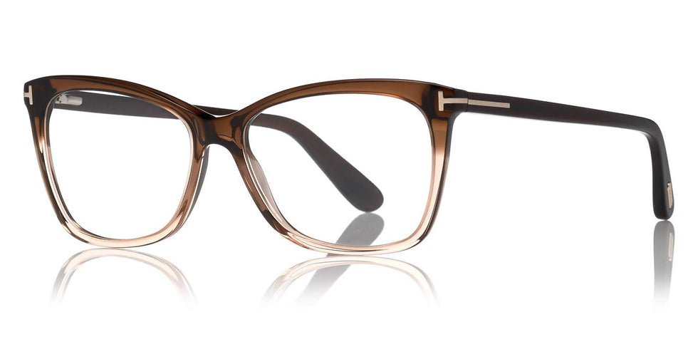 Tom Ford® FT5514 FT5514 050 54 - 050 - Grad. Transp. Dark-To-Light Brown Front, Transp. Dark Brown Temples Eyeglasses