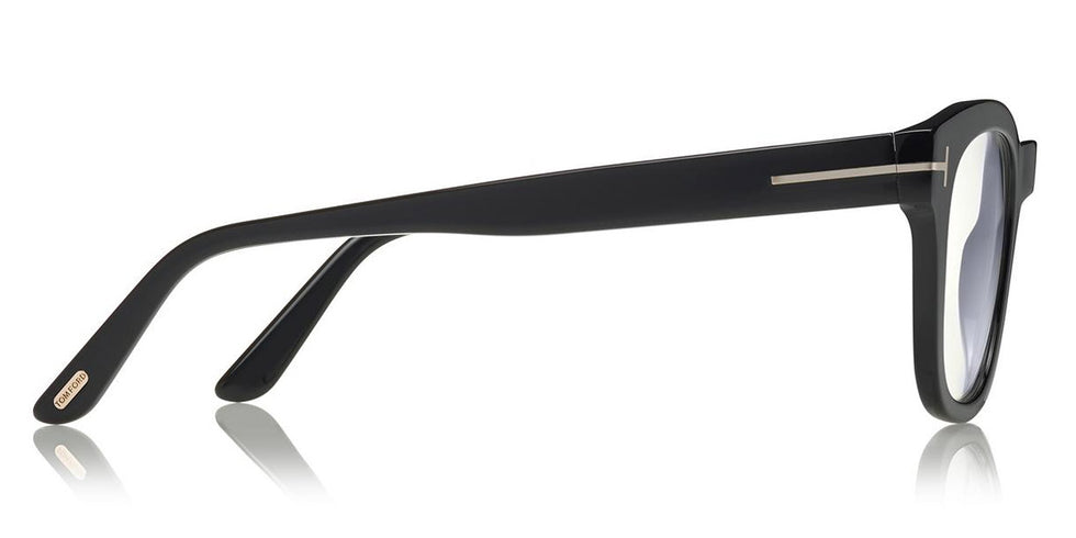 Tom Ford® FT5542-B FT5542-B 001 50 - 001 - Shiny Black, Shiny Rose Gold t" Logo / Blue Block Lenses" Eyeglasses