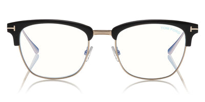 Tom Ford® FT5590-F-B FT5590-F-B 001 52 - 001 - Shiny Black, Shiny Rose Gold/ Blue Block Lenses Eyeglasses