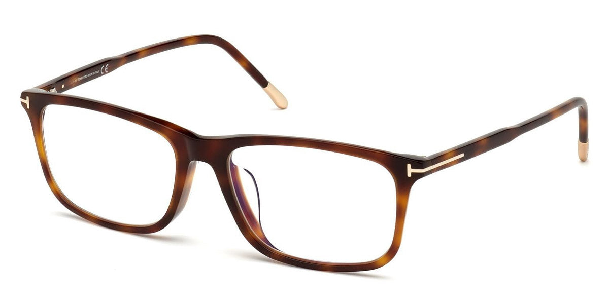 Tom Ford® FT5646-D-B FT5646-D-B 090 57 - 090 - Shiny Navy Blue W. Shiny Palladium Temple Tips/ Blue Block Lenses Eyeglasses