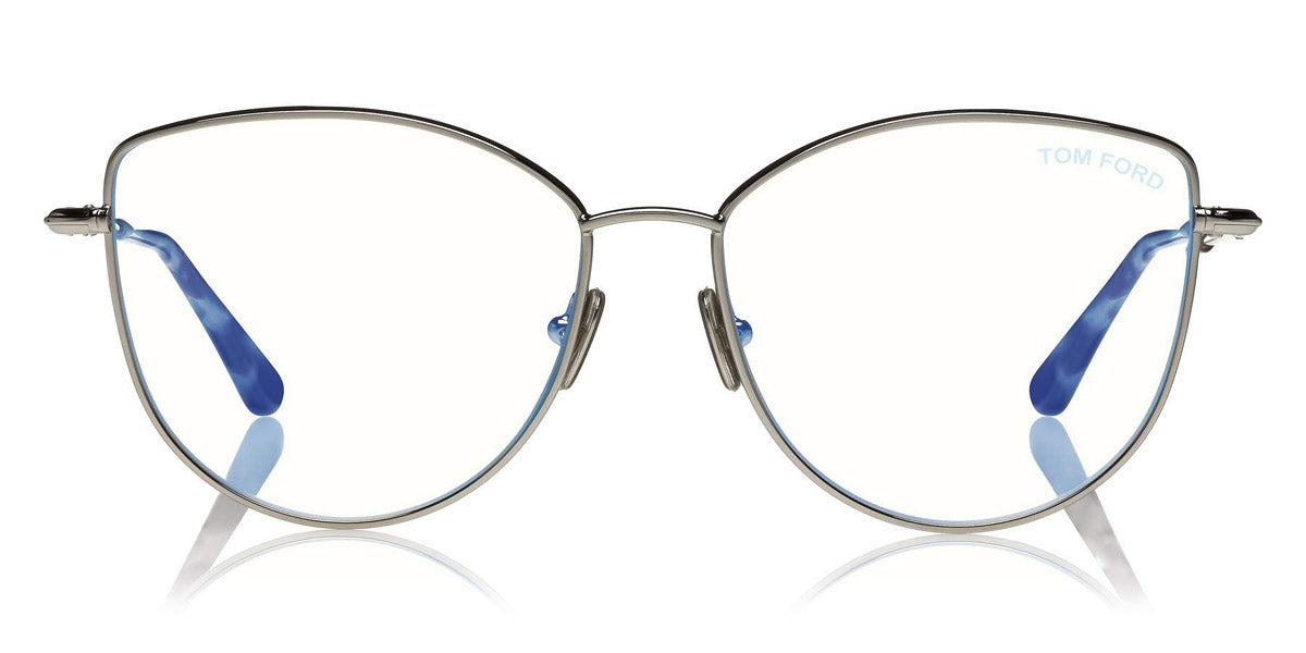 Tom Ford® FT5667-B FT5667-B 016 55 - Shiny Palladium/Vintage Lilac Havanas Eyeglasses