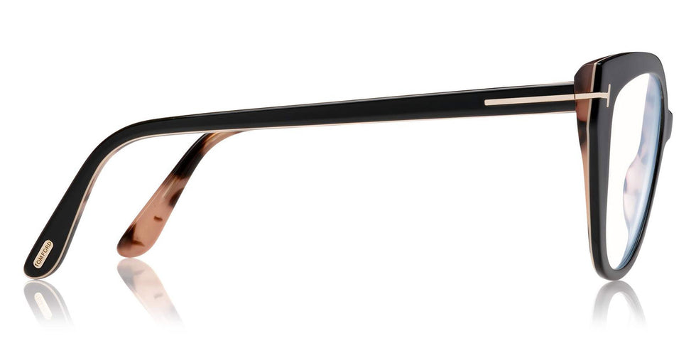 Tom Ford® FT5673-B FT5673-B 005 54 - 005 - Shiny Black, Nude, & Vintage Pink Havana/ Blue Block Lenses Eyeglasses
