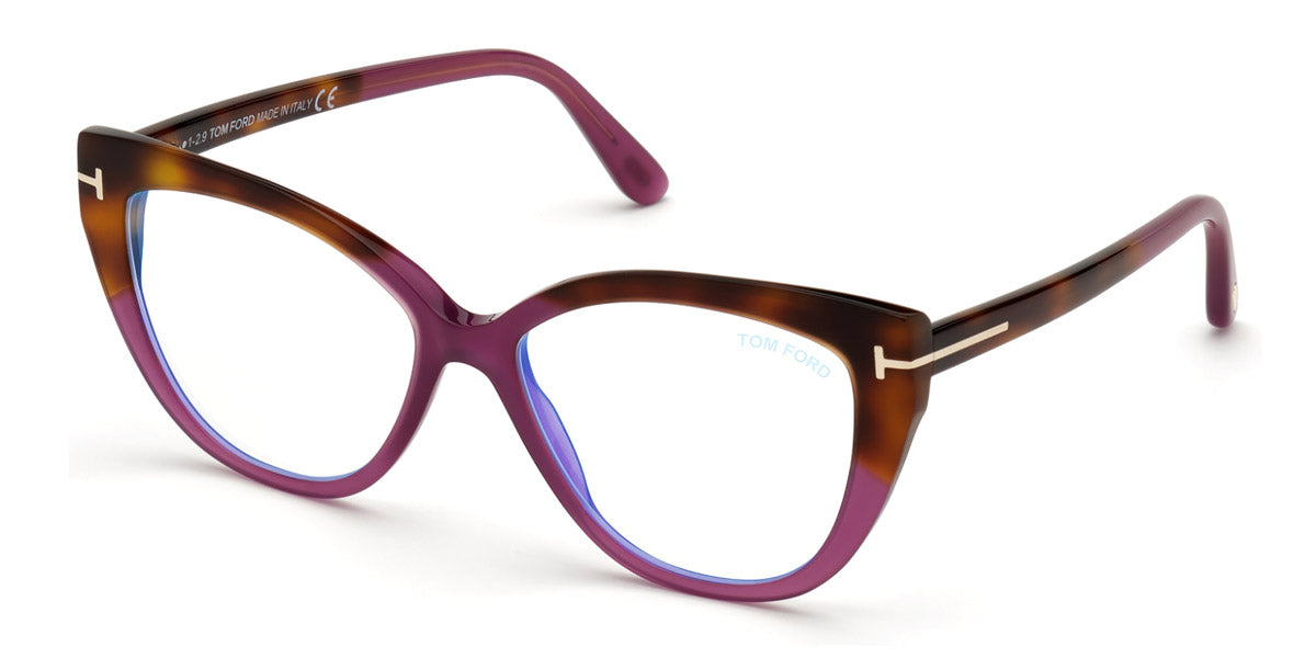 Tom Ford® FT5673-B FT5673-B 081 54 - 081 - Milky Purple, Blonde Havana-To-Milky Purple Temples/ Blue Block Lenses Eyeglasses