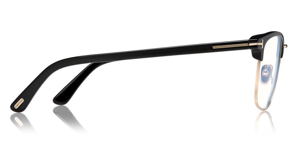 Tom Ford® FT5683-B FT5683-B 001 54 - 001 - Shiny Black/ Blue Block Lenses W. Smoke Clip On Lenses Eyeglasses