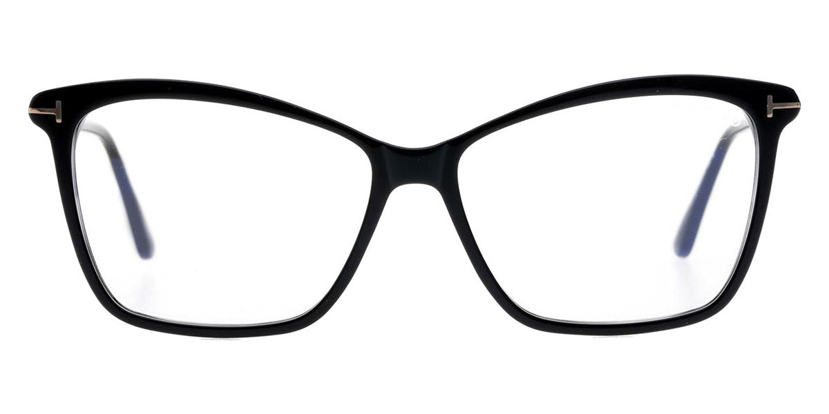 Tom Ford® FT5687-B FT5687-B 001 56 - 001 - Shiny Black, Shiny Rose Gold / Blue Block Lenses Eyeglasses