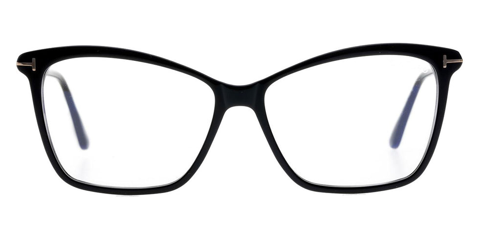 Tom Ford® FT5687-B FT5687-B 001 56 - 001 - Shiny Black, Shiny Rose Gold / Blue Block Lenses Eyeglasses