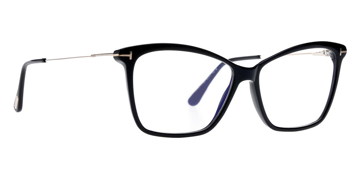 Tom Ford® FT5687-B FT5687-B 001 56 - 001 - Shiny Black, Shiny Rose Gold / Blue Block Lenses Eyeglasses