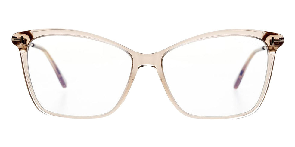 Tom Ford® FT5687-B FT5687-B 045 56 - 045 - Shiny Rose Champagne, Shiny Rose Gold / Blue Block Lenses Eyeglasses