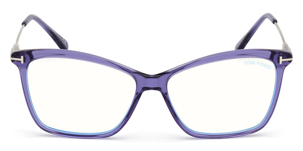 Tom Ford® FT5687-B FT5687-B 081 56 - 081 - Shiny Transparent Purple, Shiny Palladium / Blue Block Lenses Eyeglasses