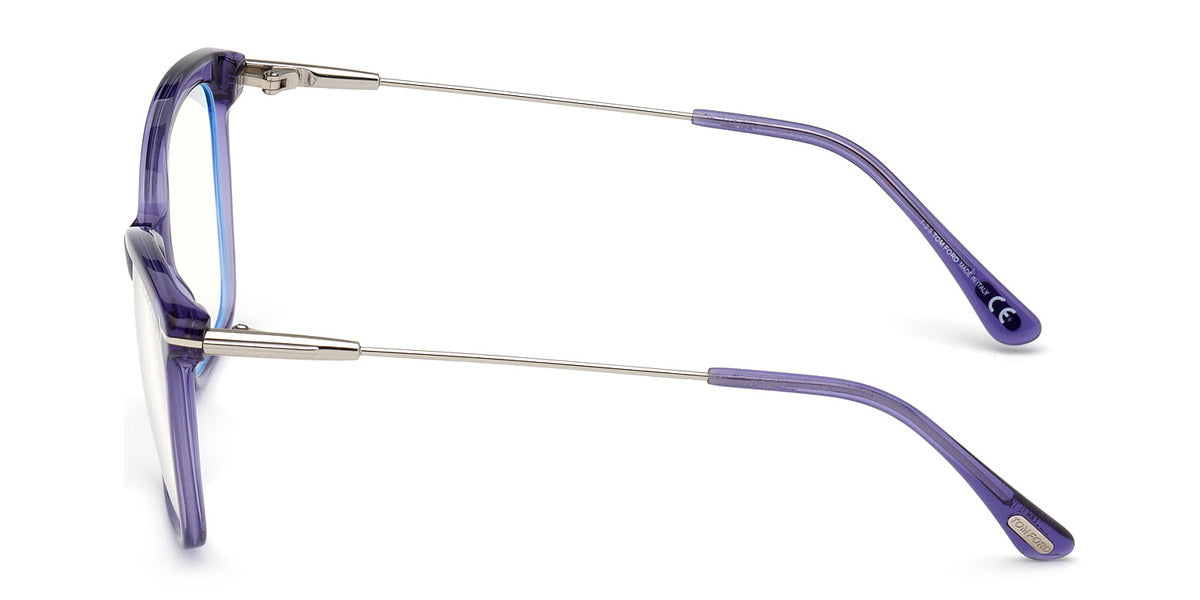 Tom Ford® FT5687-B FT5687-B 081 56 - 081 - Shiny Transparent Purple, Shiny Palladium / Blue Block Lenses Eyeglasses