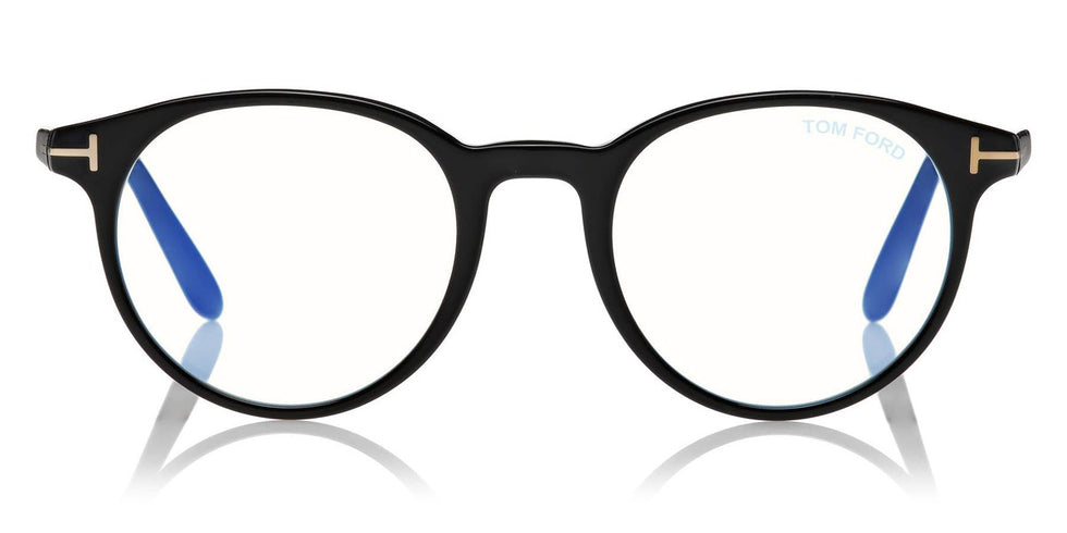 Tom Ford® FT5695-B FT5695-B 001 47 - 001 - Shiny Black / Blue Block Lenses Eyeglasses