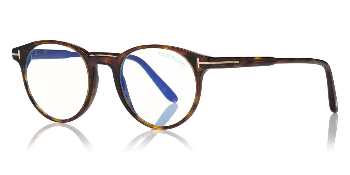 Tom Ford® FT5695-B FT5695-B 056 47 - 056 - Shiny Grad. Havana-To-Grey Front W. Havana Temples / Blue Block Lenses Eyeglasses