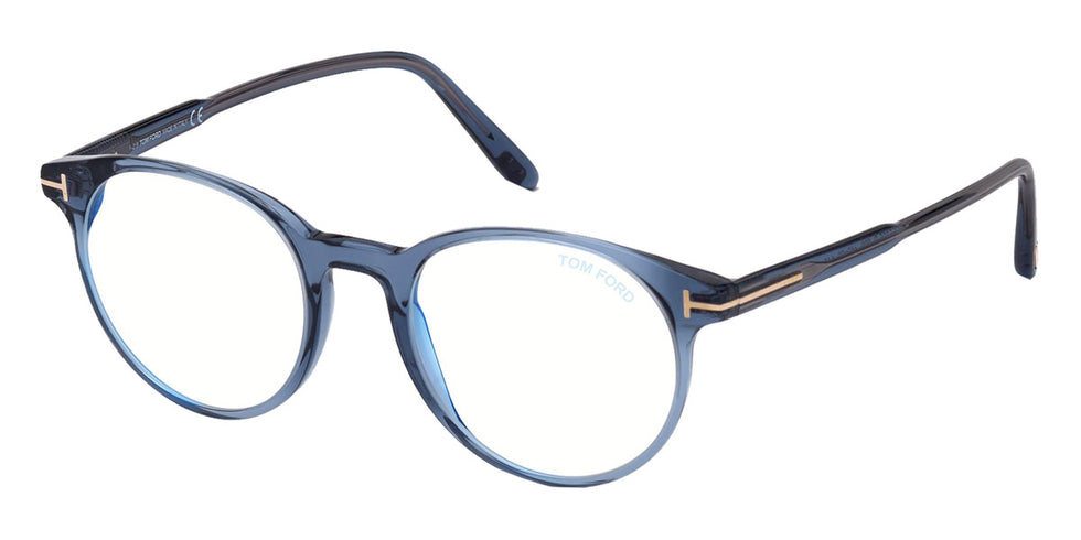 Tom Ford® FT5695-B FT5695-B 052 49 - 052 - Shiny Classic Dark Havana / Blue Block Lenses Eyeglasses