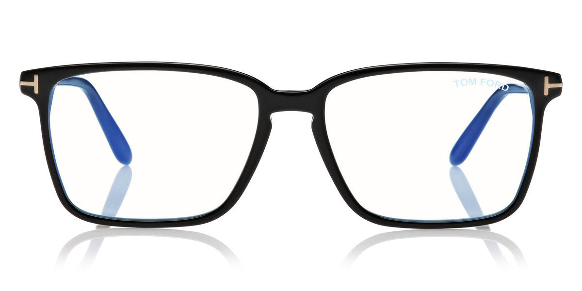 Tom Ford® FT5696-B FT5696-B 001 54 - 001 - Shiny Black / Blue Block Lenses Eyeglasses