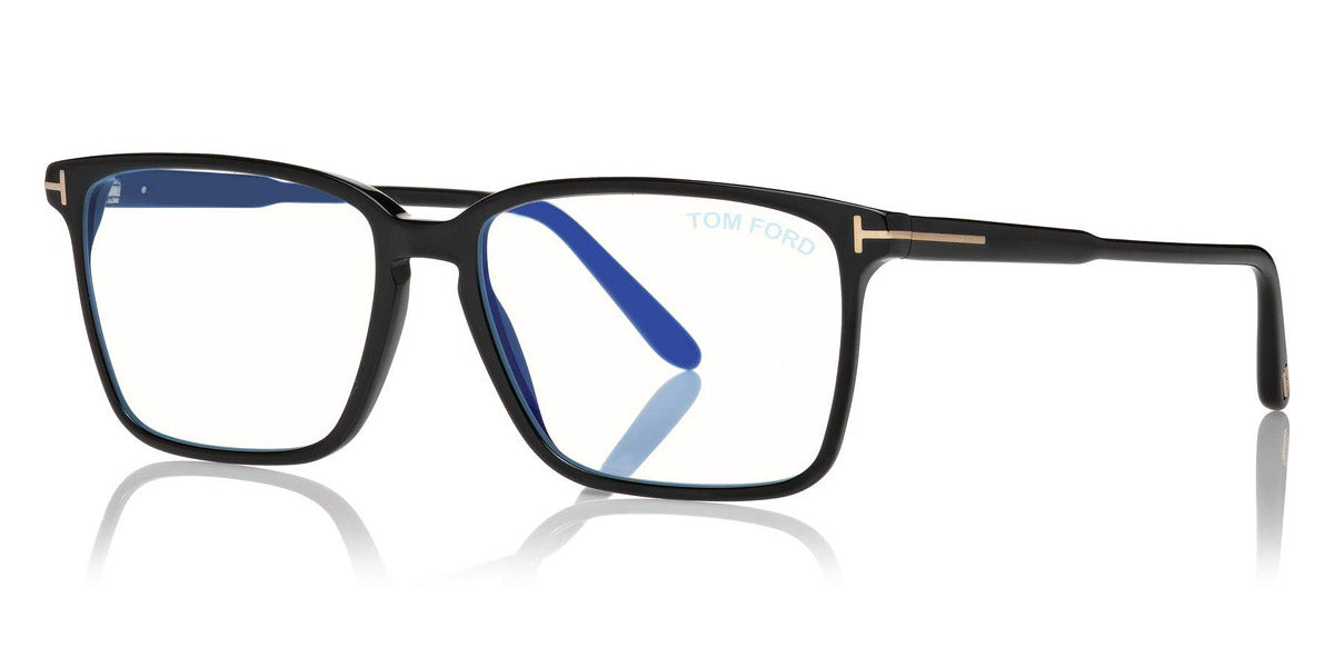 Tom Ford® FT5696-B FT5696-B 090 56 - 090 - Shiny Transparent Blue / Blue Block Lenses Eyeglasses