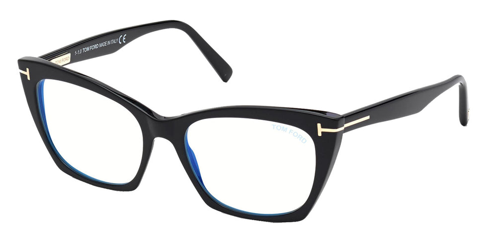 Tom Ford® FT5709-B FT5709-B 001 54 - 001 - Shiny Black / Blue Block Lenses Eyeglasses