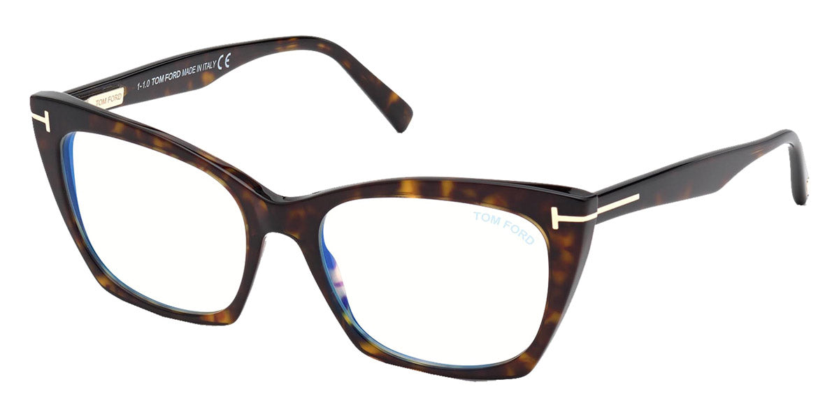 Tom Ford® FT5709-B FT5709-B 052 54 - 052 - Shiny Classic Dark Havana / Blue Block Lenses Eyeglasses
