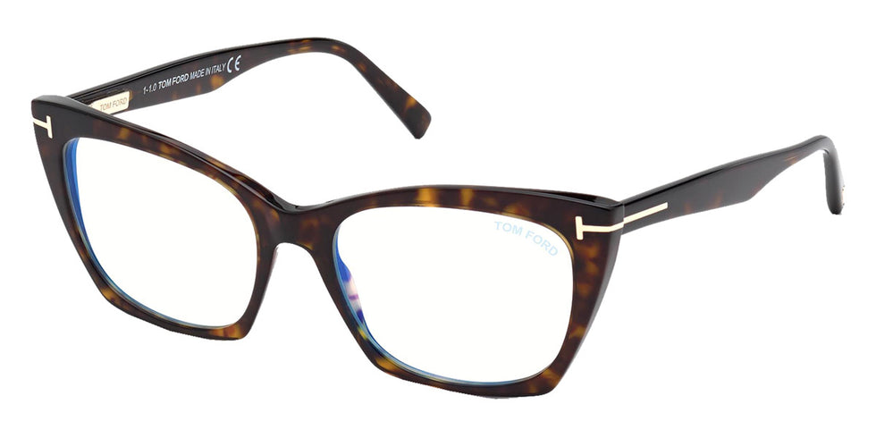 Tom Ford® FT5709-B FT5709-B 052 54 - 052 - Shiny Classic Dark Havana / Blue Block Lenses Eyeglasses