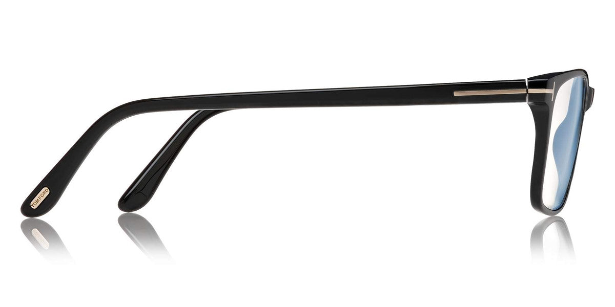 Tom Ford® FT5735-B FT5735-B 001 54 - 001 - Shiny Black, Shiny Rose Gold t" Logo / Blue Block Lenses" Eyeglasses