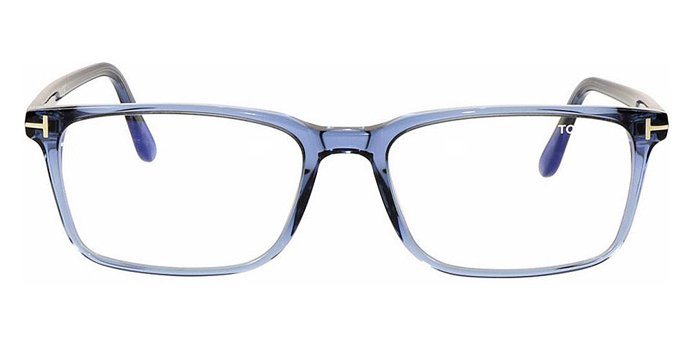 Tom Ford® FT5735-B FT5735-B 026 54 - 026 - Shiny Crystal, Shiny Palladium t" Logo / Blue Block Lenses" Eyeglasses