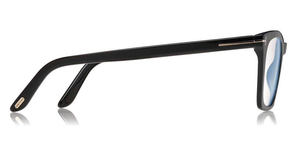 Tom Ford® FT5736-B FT5736-B 001 50 - 001 - Shiny Black, Shiny Rose Gold t" Logo / Blue Block Lenses" Eyeglasses