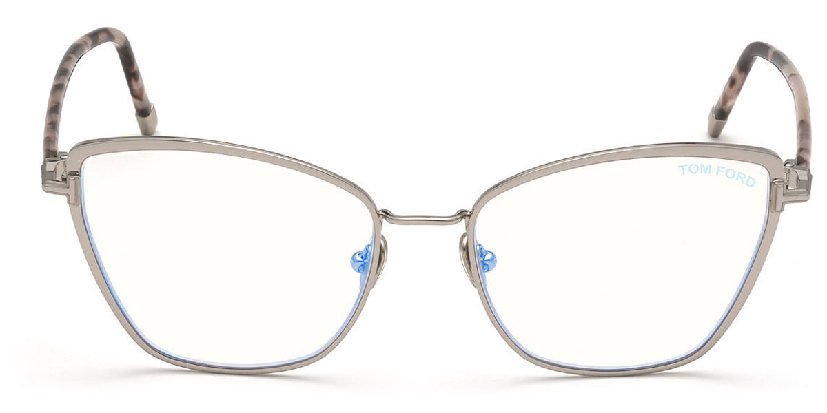 Tom Ford® FT5740-B FT5740-B 016 54 - Shiny Palladium/Vintage Rose Havana/T Logo Eyeglasses