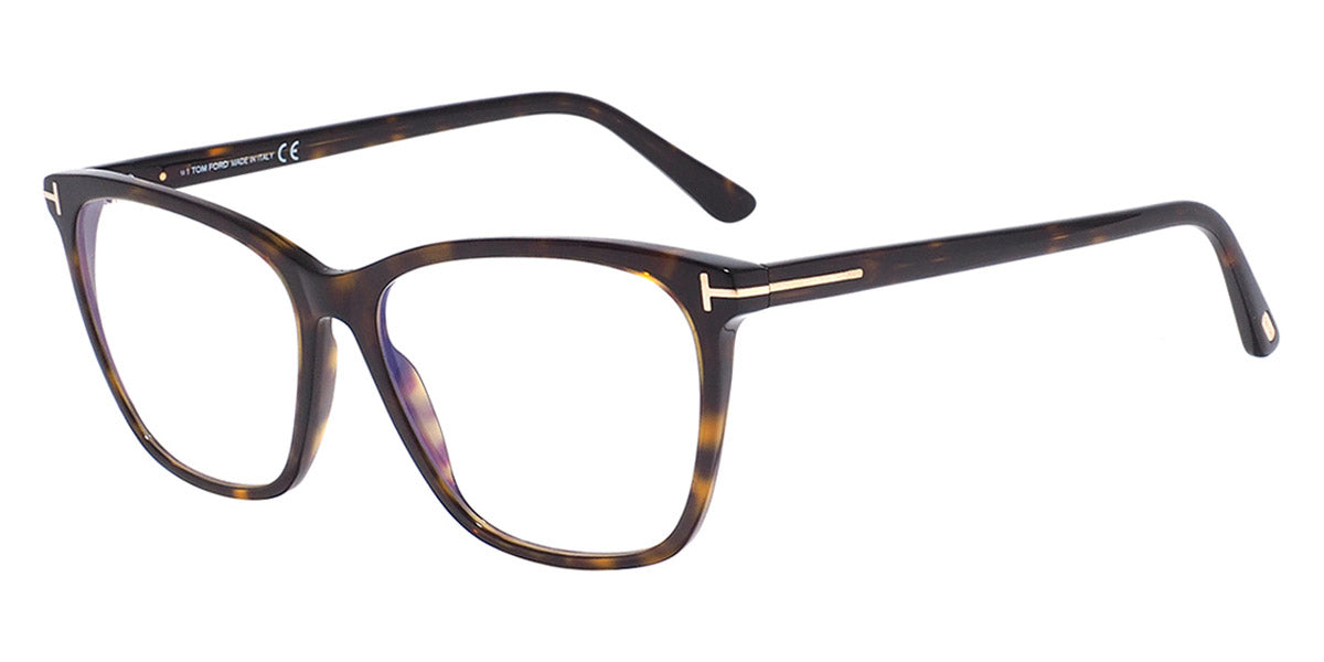 Tom Ford® FT5762-B FT5762-B 001 55 - 001 - Shiny Black, t" Logo / Blue Block Lenses" Eyeglasses