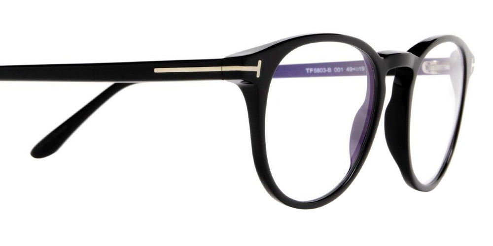 Tom Ford® FT5803-B FT5803-B 001 51 - 001 - Shiny Black, t" Logo / Blue Block Lenses" Eyeglasses