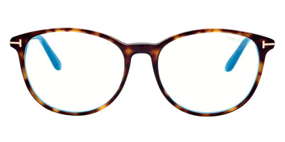 Tom Ford® FT5810-B FT5810-B 052 53 - 052 - Shiny Classic Dark Havana, t" Logo/ Blue Block Lenses" Eyeglasses