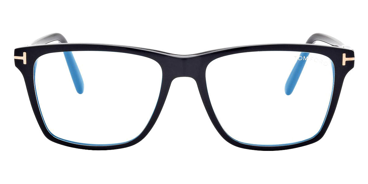 Tom Ford® FT5817-B FT5817-B 001 56 - 001 - Shiny Black, t" Logo / Blue Block Lenses" Eyeglasses