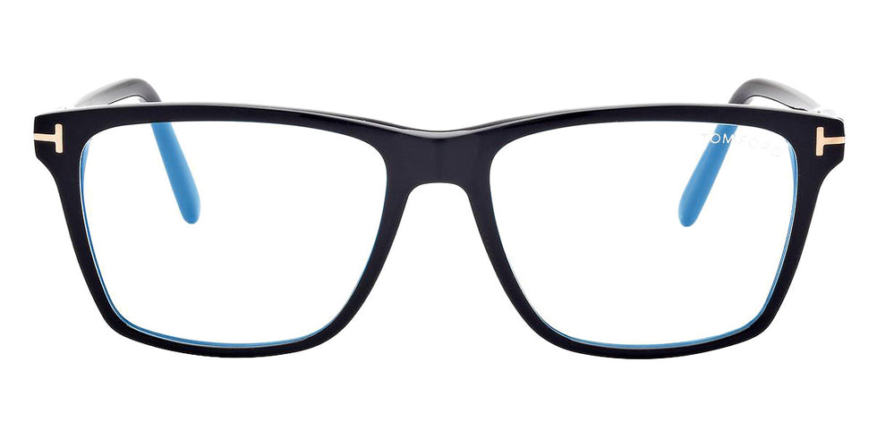Tom Ford® FT5817-B FT5817-B 001 56 - 001 - Shiny Black, t" Logo / Blue Block Lenses" Eyeglasses