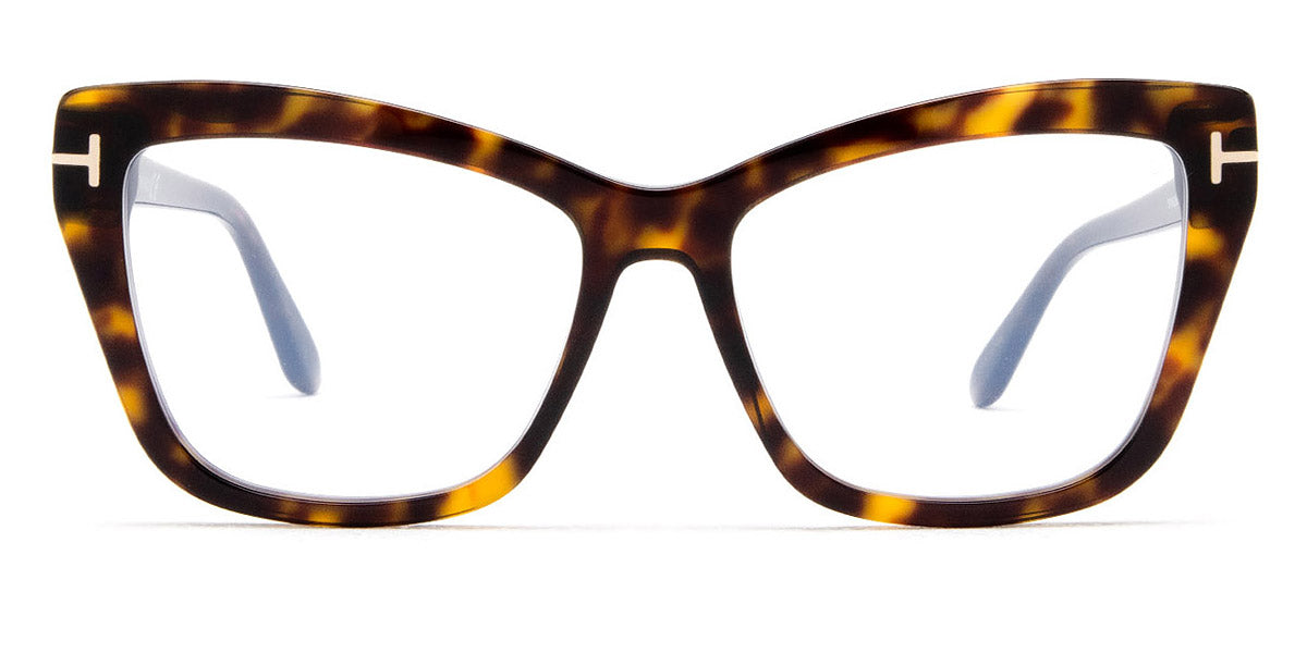 Tom Ford® FT5826-B FT5826-B 052 55 - 052 - Dark Havana, t" Logo / Blue Block Lenses" Eyeglasses