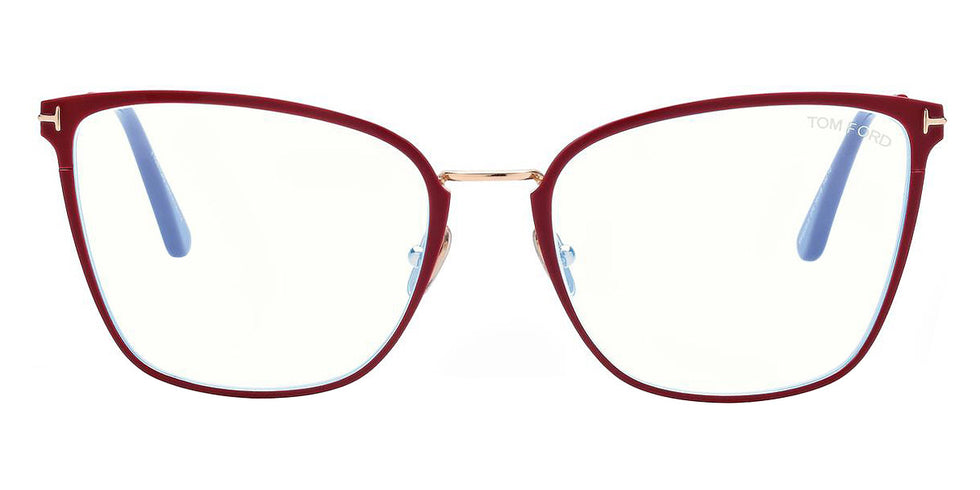 Tom Ford® FT5839-B FT5839-B 075 56 - 075 - Shiny Fuchsia, t" Logo / Blue Block Lenses" Eyeglasses