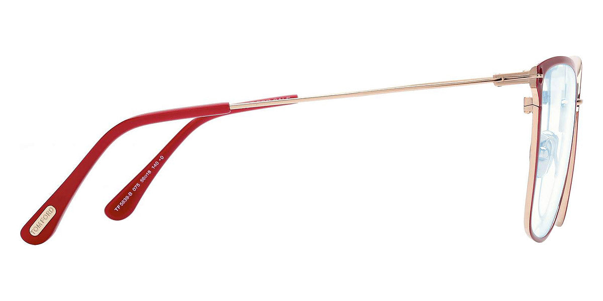 Tom Ford® FT5839-B FT5839-B 075 56 - 075 - Shiny Fuchsia, t" Logo / Blue Block Lenses" Eyeglasses