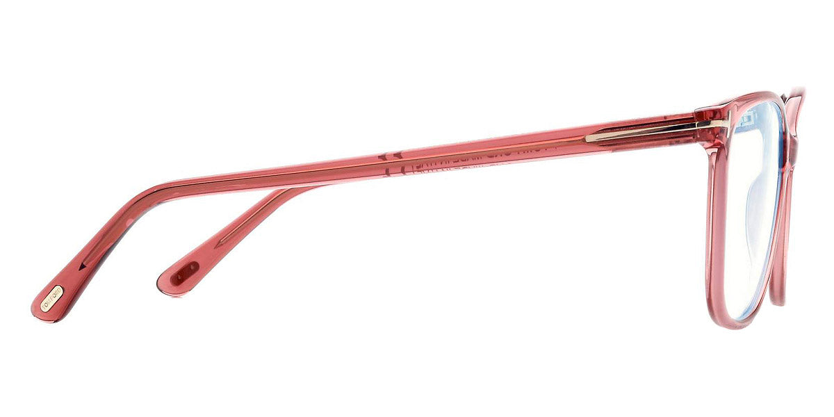 Tom Ford® FT5842-B FT5842-B 074 54 - 074 - Shiny Transparent Pink, t" Logo / Blue Block Lenses" Eyeglasses