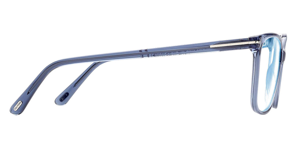Tom Ford® FT5842-B FT5842-B 090 56 - 090 - Shiny Blue, t" Logo / Blue Block Lenses" Eyeglasses